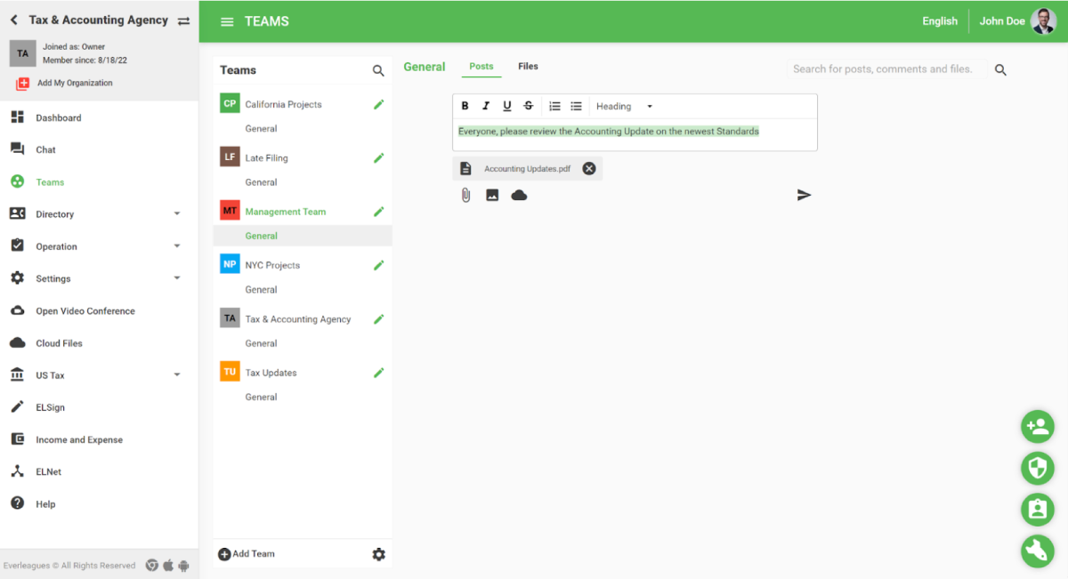 Everleagues Dashboard
