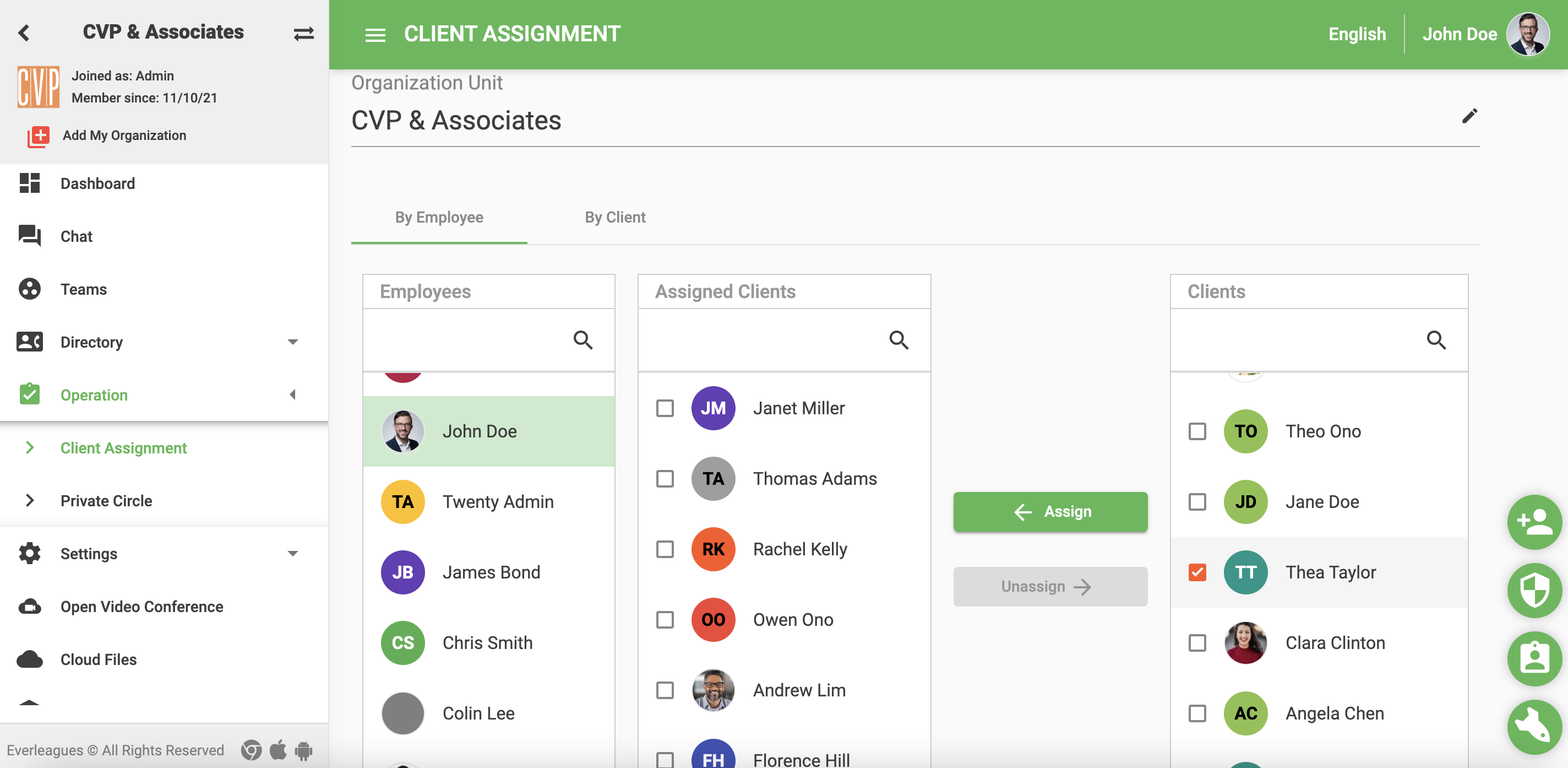 Everleagues client assignment 